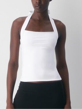 Aritzia White Halter Neck Camisole